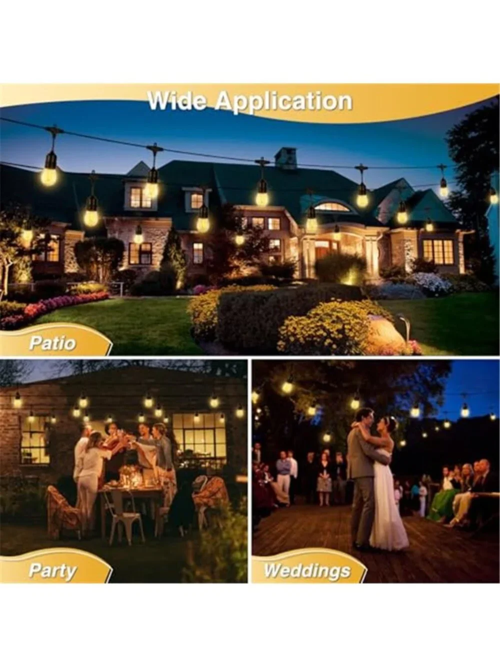 Solar String Lights Outdoor Teardrop LED Warm White Waterproof Remote Control